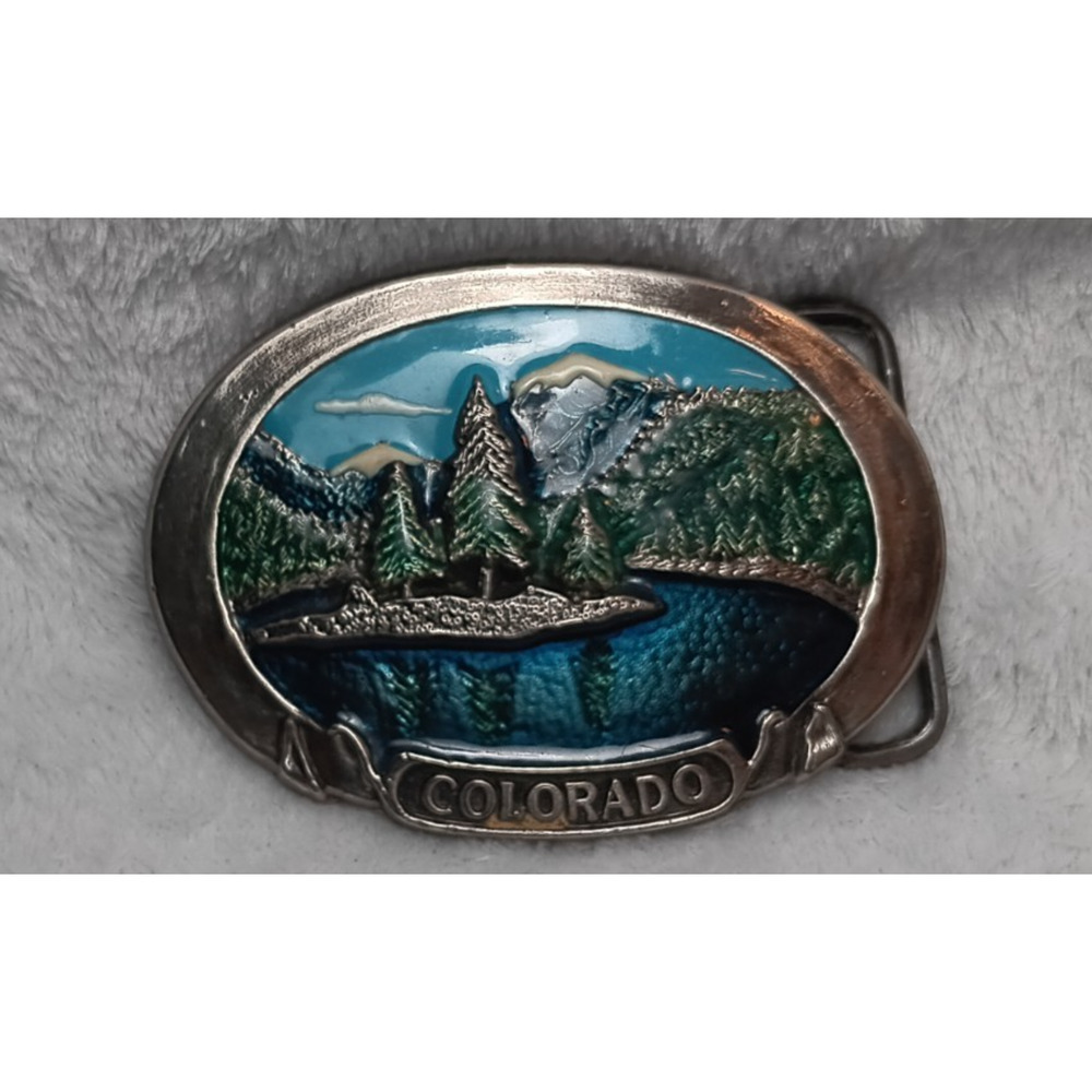 Vintage 1981 Colorado Belt Buckle CHADMFG Corp Aurora Western Cowboy Accessory - Picture 3 of 3
